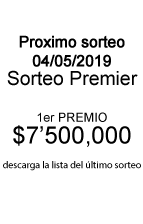  1er Premio $7'500,000 Sorteo 14 Próximo Sorteo Fecha Diciembre 2018 Descarga Lista Último Sorteo 
