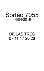  De las 3 Número ganador 01 06 19 20 25 Fecha 15/10/2018 Sorteo 6693 Bolsa acumulada Lo que se acumule 