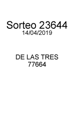  Número ganador 28618 Fecha 15/10/2018 Sorteo 22739 De las Tres