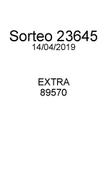  Número ganador 89619 Fecha 15/10/2018 Sorteo 22740 Extra 