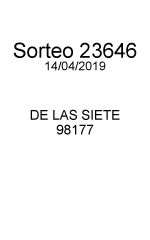  Número ganador 65071 Fecha 15/10/2018 Sorteo 22731 De las Siete 