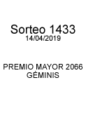  Número ganador 7723 ARIES Fecha 14/10/2018 Sorteo 1411 1er Premio por serie $6,000.000.00